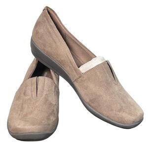 Easy Spirit Searlie Slip On Loafers Shoes Taupe Suede Comfort Casual Size 10M